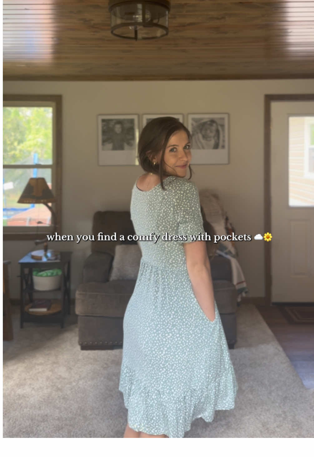 a comfy dress + pockets ☁️🌼 #comfydress #teacheroutfit #churchdress #comfortable #outfitinspo 
