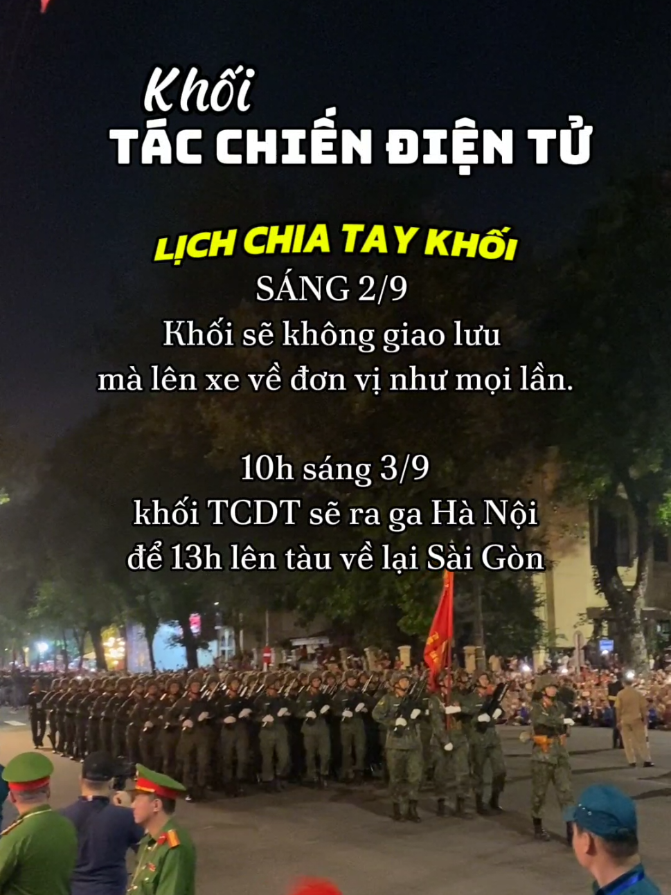 LỊCH CHIA TAY KHỐI TÁC CHIẾN ĐIỆN TỬ A80 #lehoanghiep