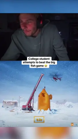 College student attempts to beat the big fish game 😭 #kickstreaming 