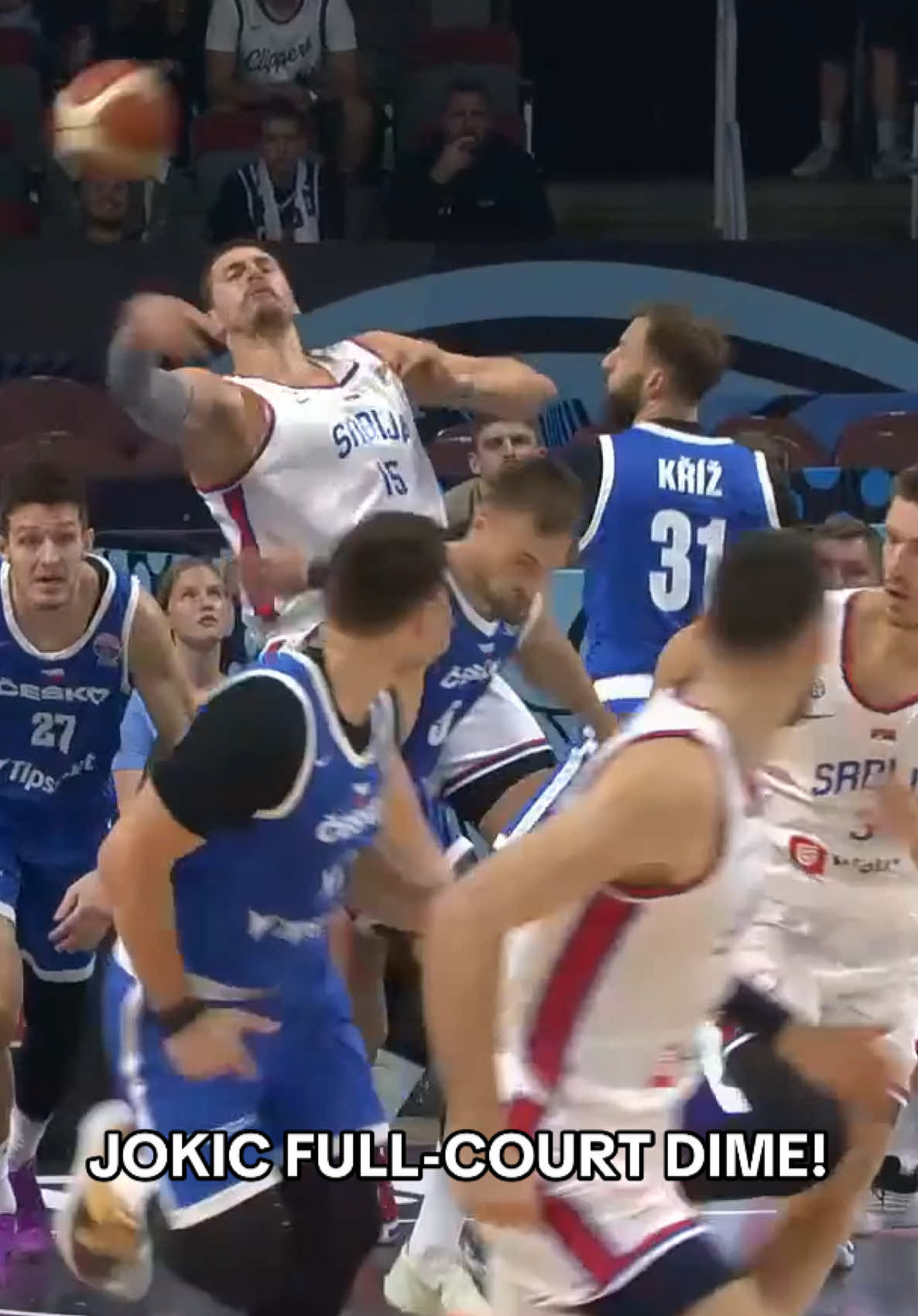 JOKIC FULL-COURT DIME FIRST PLAY OF THE GAME! 🤯 #EuroBasket #basketball #jokic #viralreel #fyp #NBA @NBA @Denver Nuggets 