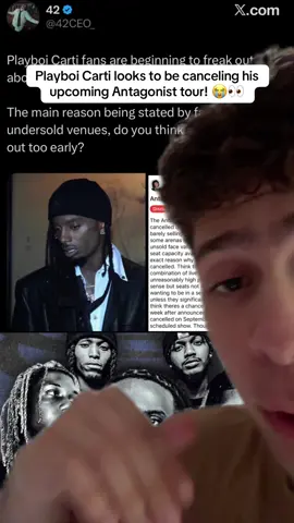 Playboi Carti looks to be canceling his upcoming Antagonist tour! #carti #playboicarti #playboycarti #antagonisttour  