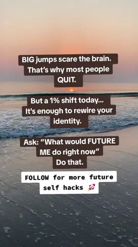 Your brain resists change when it feels too big. But it doesn’t resist 1%. Stack enough of those and you’ve already shifted timelines. #manifestation #fyp #mindpower #positivity #mindset 