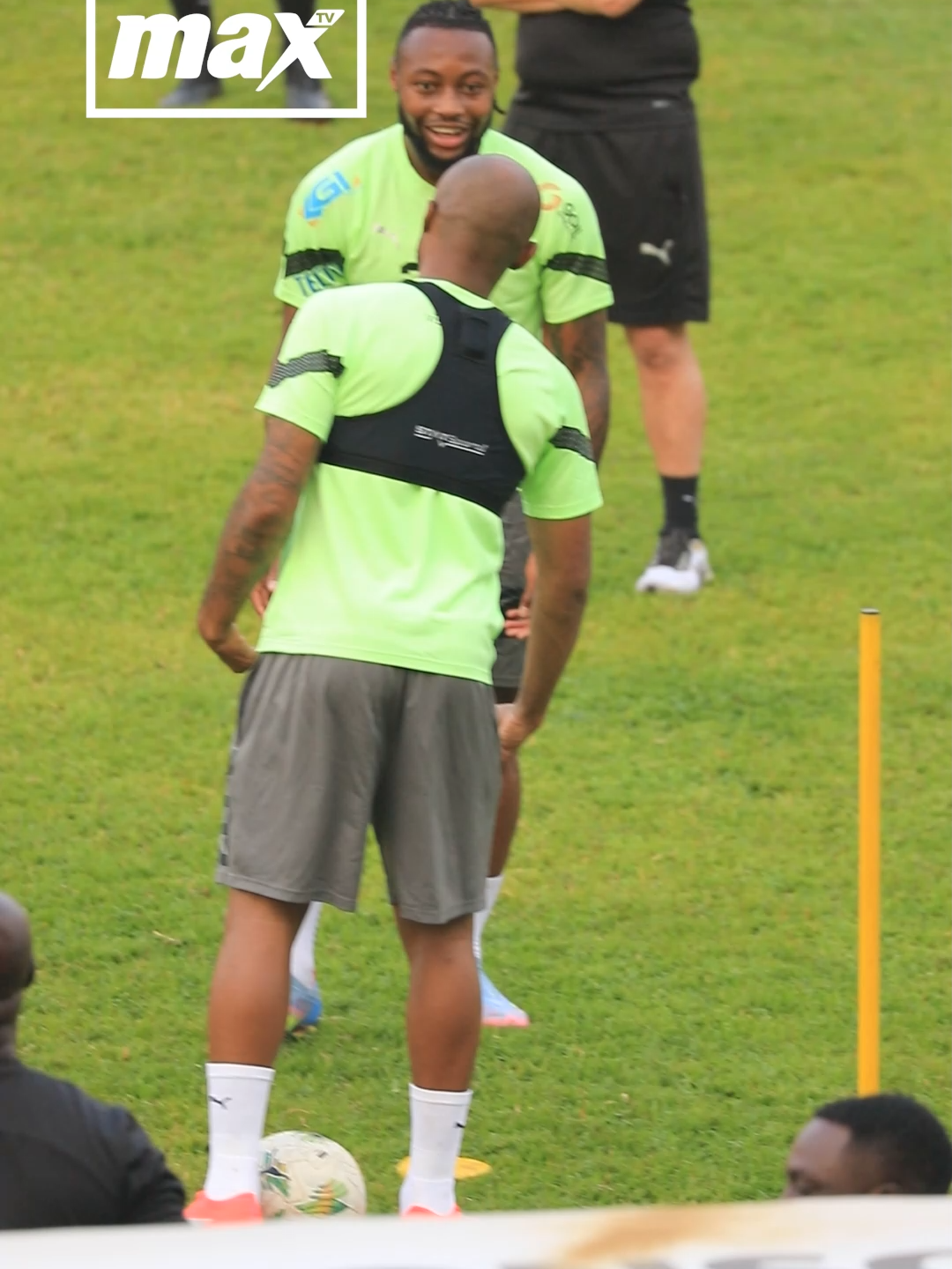Semenyo and Jordan at #BlackStars training session ahead of #Chad game. #FIFAWorldCup #MaxSports