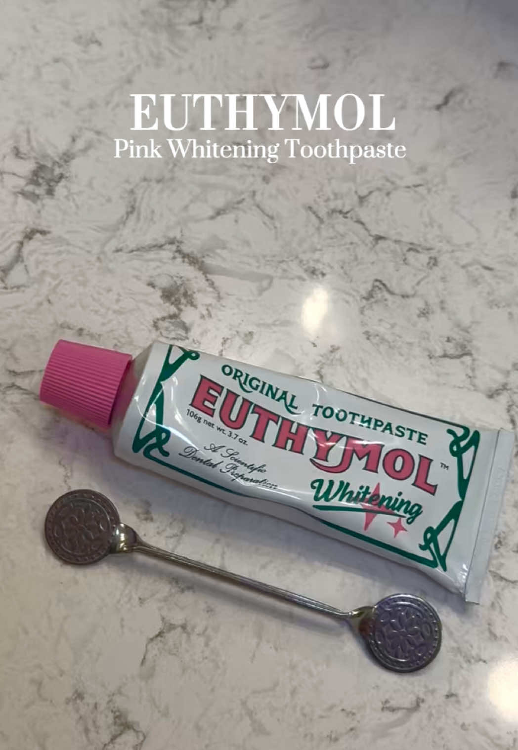 Obsessed with Pink Whitening Toothpaste from @Euthymol US 🌸 my teeth feel fresh white like I just left the dentist 🦷💖✨ . . #Pinktoothpaste #whiteningtoothpaste #whiterteethnopain #oralcare #euthymol 
