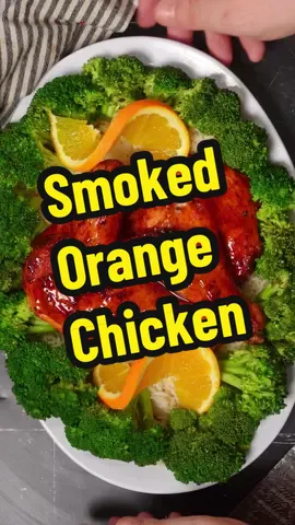 Smoked Orange Chicken  Ingredients  1 whole Roasting Chicken  2 tbsp dry Rub 1/2 cup Orange Chicken Sauce  2 cup broccoli florettes 2 cups cooked rice 1. Using kitchen shears split the chicken in half then remove the rib cage and spine bone. You can say for stock or freeze for later. 2. Season the bird aggressively on all sides then let rest in the fridge for a few hours uncovered 3. Place a tempspike pro probe in the thickest part of the breast and a second probe in the thickest part of the thigh. 4. Cook at 350° in the smoker for about 90 minutes until the breast is reached 160°F and the dark meat is above 175°F 5. As the chicken gets close to done, start brushing with orange chicken glaze. On all sides.. You may want to do a few coats. 6. Serve over rice with steamed broccoli @TempSpike by ThermoPro #meatthermometer #orangechicken #tempspike 