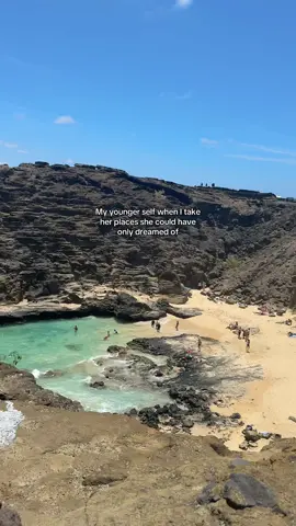 Doing it for her!  Grateful for everything I have seen and experienced thus far.  📍Halona Beach Cove #travelinspo #traveltiktok #bucketlist #thingstodoinhawaii #oahu 
