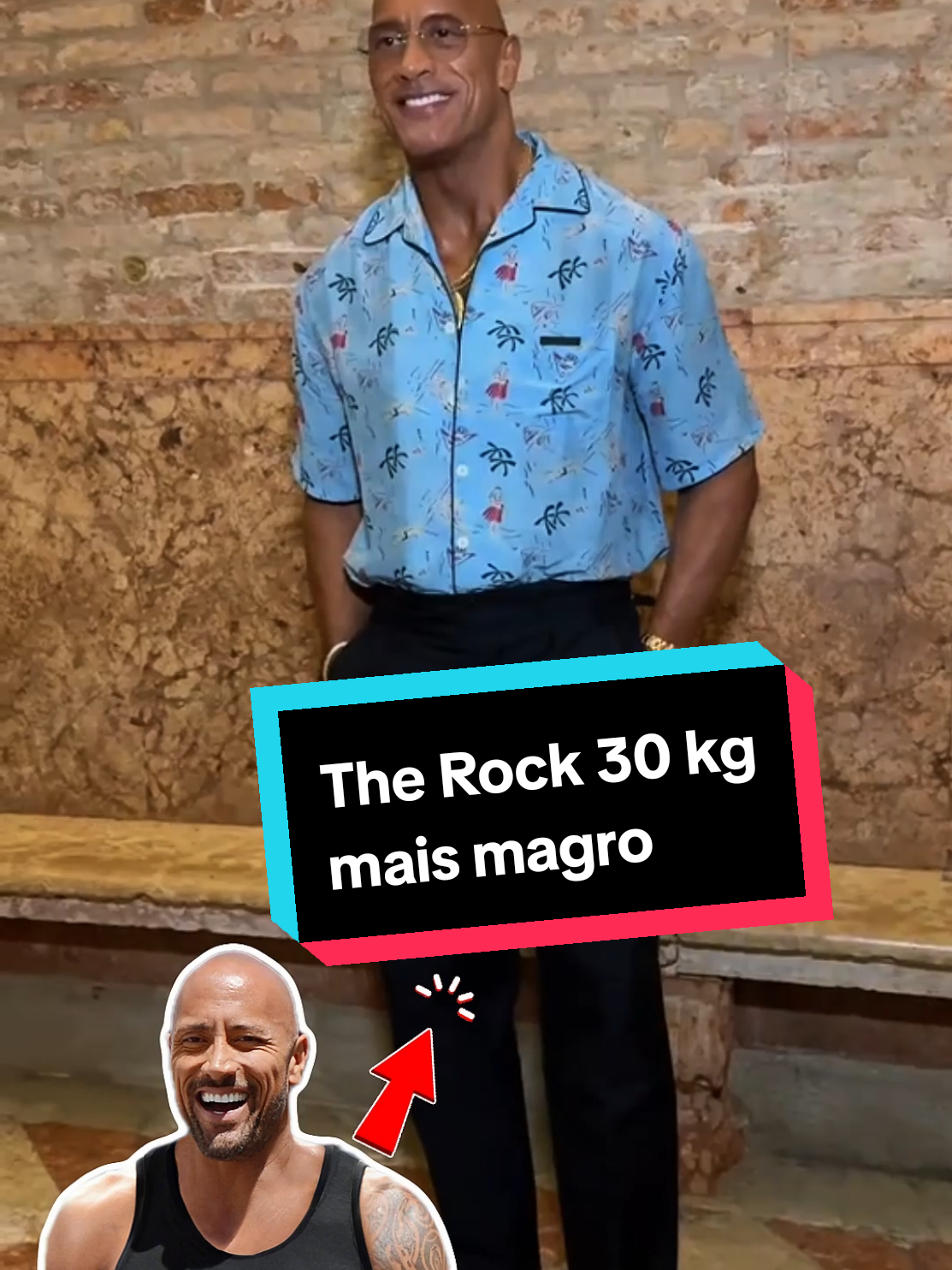 o ator The Rock viraliza ao aparecer 30 quilos mais magro #therock #dwaynejohnson 