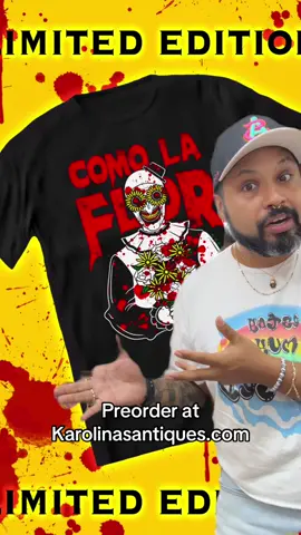 Replying to @mermaid_mama319 yea so run don’t walk to karolinasantiques.com to preorder this tee before it’s gone for good!  #horror #sanantonio #spookylatina #karolinas #selenaylosdinos 