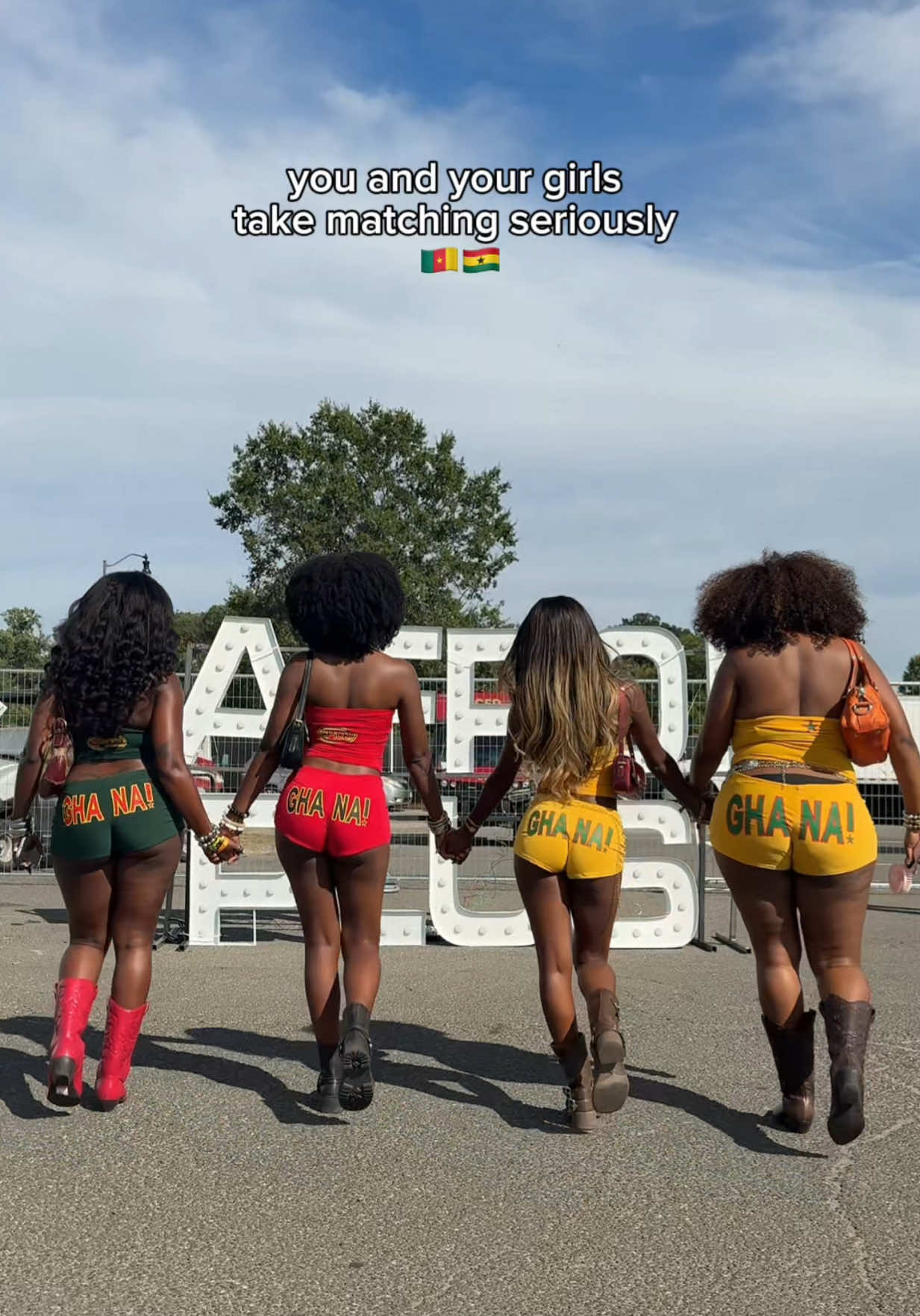 What we wore to @Afro Plus 🇨🇲🇬🇭 Outfits from @spice 😝 My Girls @blk star princess🇬🇭 @Ama @AK, likethegun 🎀 #concert #festival #outfitideas #afrobeats 