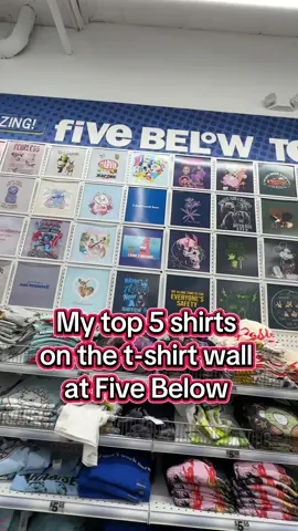 The t-shirt wall at @Five Below is a mood  #fivebelow #fivebelowfinds #ilovepickles #iloveappetizers #patrickstar 