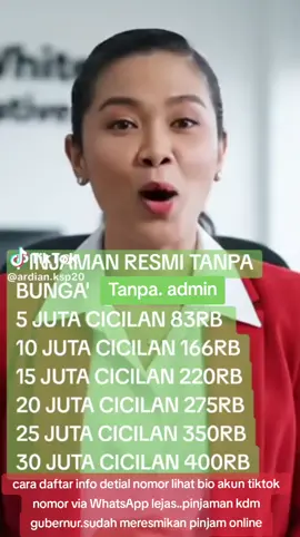 di bukan pinjaman pembayaran perbulan. tanpa adminstrasi tanga.pinjaman merah putih KDM gubernur Jawa Barat.Mencari nasabah amanah dan bertanggu jawab.minat hubungi langsung nomor via WhatsApp.0813 6111 1563.? persayratan formulir pengajuan pinjaman menerimah.. foto KTP  no dana  no rek  kartu keluarga  pengajuan sekarang langsung bisa di ACC cair ...? 