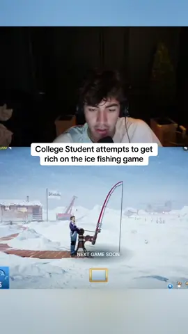 College Student attempts to get rich on the ice fishing game #kickstreaming 