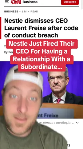 #greenscreen Nestle just fired their CEO for having a relationship with a subordinate. #nestle #ceo #fired #relations 