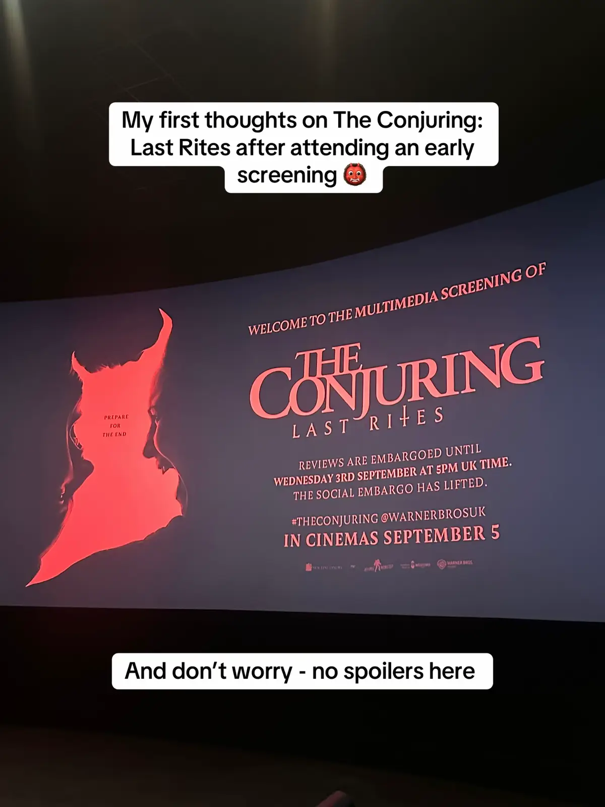 Thank you @Warner Bros. UK for inviting me to an early screening for The Conjuring: Last Rites !! ❤️‍🔥 Here’s my initial thoughts on the film (spoiler free of course). A full review will go live on @Tom’s Guide once the embargo has lifted so stay tuned for that. The Conjuring is one of my favourite horror franchises ever so I have a lot of thoughts 👀  What a great way to kick off spooky season (yes Halloween starts on September 1, don’t judge) 🙂‍↔️ @The Conjuring 🪞 #theconjuring #theconjuringlastrites #filmreview #filmtok #horrorfilms 