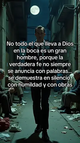 No todo el que lleva a Dios en la boca es un gran hombre, porque la verdadera fe no siempre se anuncia con palabras… la fe verdadera se demuestra en silencio, con humildad y con obras #mundosagitario #frasesmotivadoras #fe #dios #granhombre 
