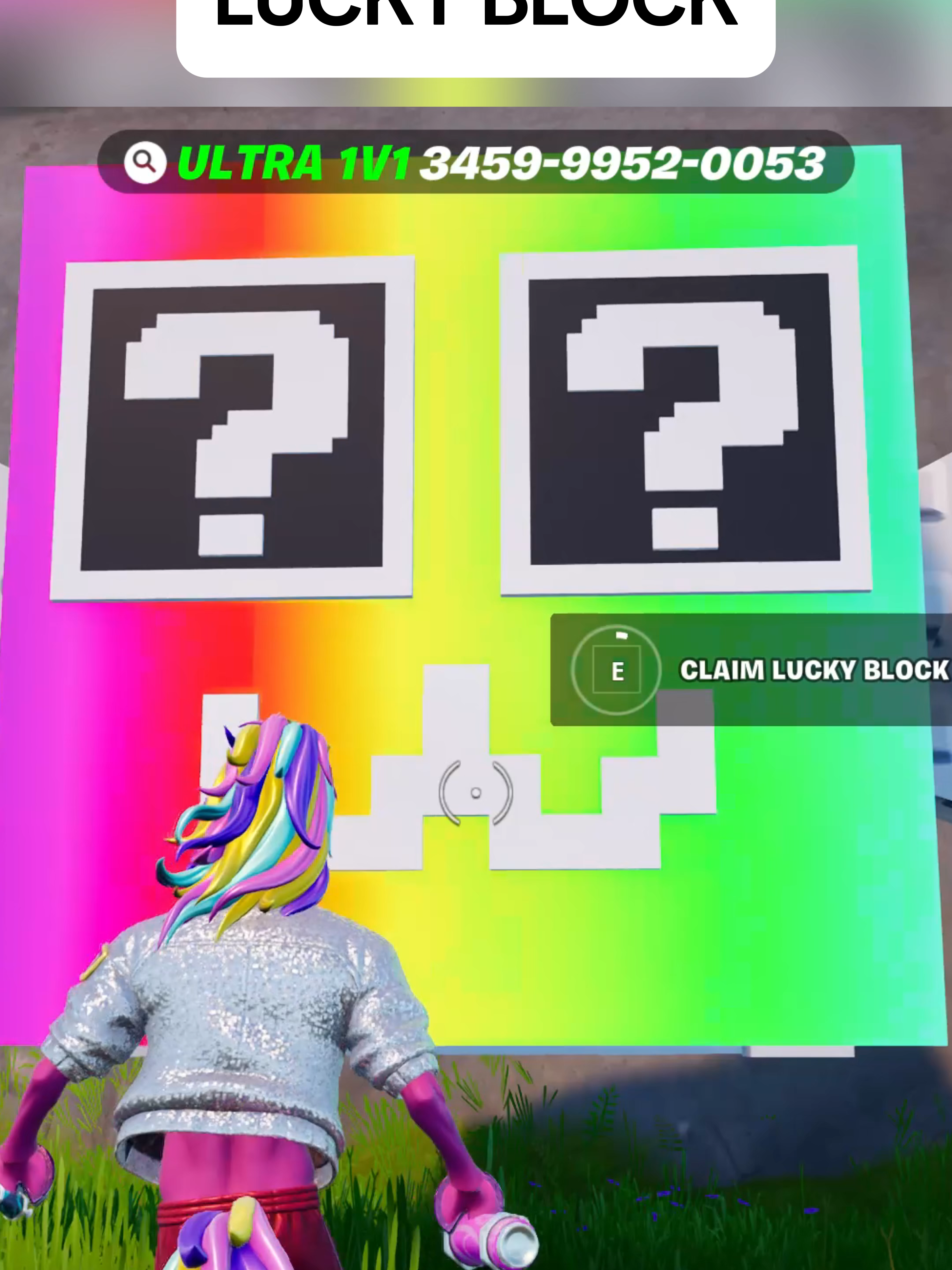 How to unlock the LUCKY BLOCK in ULTRA 1V1! 3459-9952-0053 #ultra1v1 #fortnite #casares