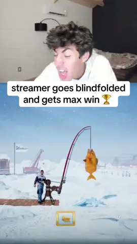 Streamer gets max win blindfolded 😳 #smallstreamer #kickstreaming #bigfish #gaming