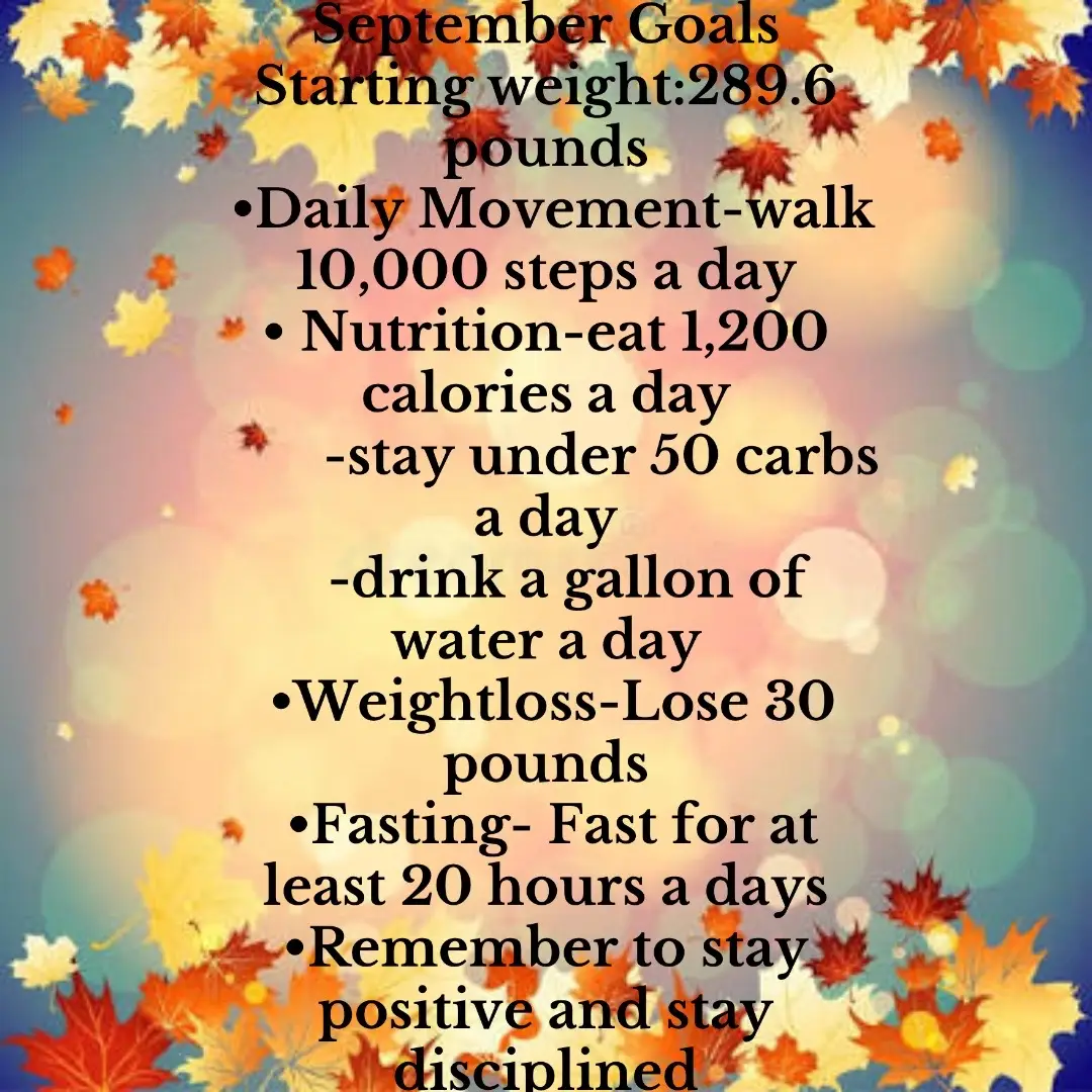 Here’s to September 1st and setting up my goals for the month and just remember to take it day by day!🍁🍁🍂 #september#motivation#weightloss#goals#GymTok 