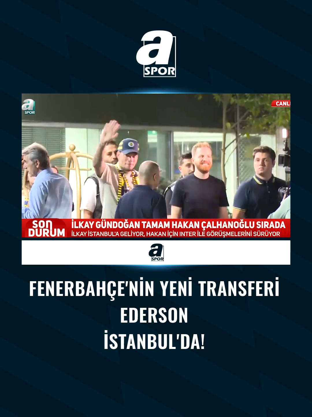 🟡🔵 #Fenerbahçe'nin yeni transferi #Ederson İstanbul'da! 👋 Brezilyalı kaleci, havalimanında kendisini karşılayan taraftarları selamladı ve onlara üçlü çektirdi. #ASpor #Spor #Futbol #FutbolunKalbi #SporGünlükleri