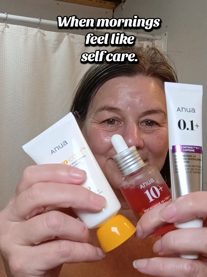This trio is one of the best parts of my morning. The eyecream has encapsulated retinol. The serum is lightweight and gives you that glow. The moisturizing SPF perfectly locks in the goodness. This set from @Anua Store US @anuaofficial.shop  is a must have for my anti-aging ladies! #antiaging #koreanskincare #retinol #beauty #morningroutine 