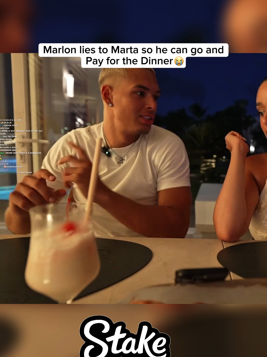 Marlon lies to Marta so he can go pay for the dinner 😭❤️ #marlon #twitchclips #fyp #martadiaz #fazeclan