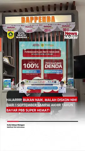 Hajarrr! Bayar PBB sekarang bukan lagi jadi beban, karena mulai 1 September sampai 31 Desember 2025 ada relaksasi PBB P2 yang bikin dompet tetap aman. Lewat program ini, kamu bisa nikmatin berbagai keringanan: Diskon 100% buat PBB tahun-tahun sebelumnya, asalkan PBB 2025 sudah lunas Semua denda dihapus, jadi tagihanmu bersih tanpa beban tambahan Kalau tagihan PBB kamu di bawah Rp100 ribu, langsung dibebaskan tanpa syarat Ini kesempatan langka buat warga, karena biasanya menunda bayar PBB bikin beban makin menumpuk. Sekarang, justru dibalik jadi keuntungan. Bayar PBB juga semakin gampang. Kamu bisa pilih cara paling praktis sesuai kebutuhan: lewat bank seperti BJB, BRI, dan BCA, marketplace online favoritmu, sampai minimarket terdekat. Semuanya dirancang biar kamu nggak perlu repot. Jangan sampai kelewatan, ya. Program relaksasi ini cuma berlaku sampai 31 Desember 2025. Yuk, manfaatkan sekarang juga, biar kewajiban lunas, hati tenang, dan keuangan tetap terkendali. Follow @kutaudayawangsa untuk selalu update info penting dan program terbaru yang bermanfaat buat kita semua.