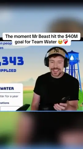 Mr. Beast hits 40M for Team Water 😳 #mrbeast #cleanwater #teamwater #stream #mrbeastchallenge 