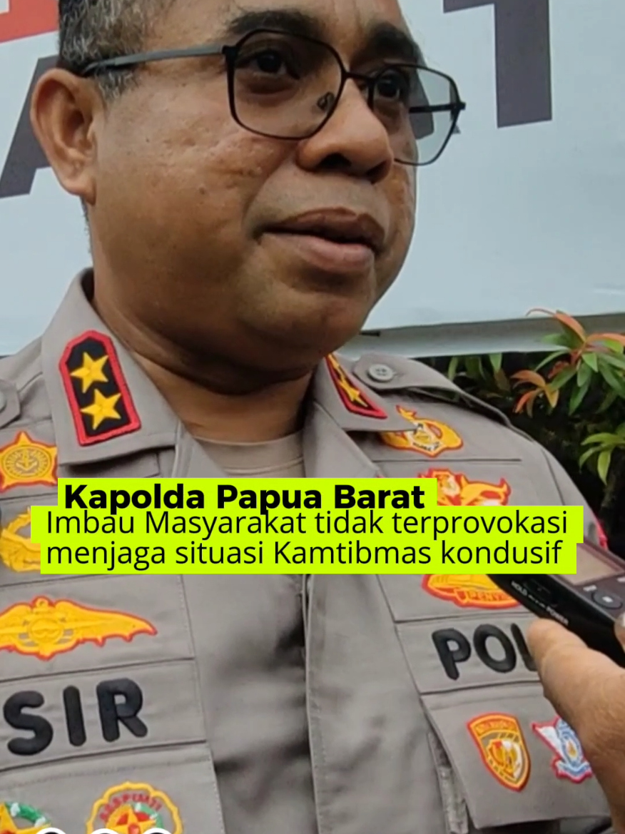 Kapolda Papua Barat Irjen Pol Jhonny Edison Isir imbau menjaga situasi Kamtibmas di Papua Barat  #polri  #kapoldapapuabarat #papuabarat 