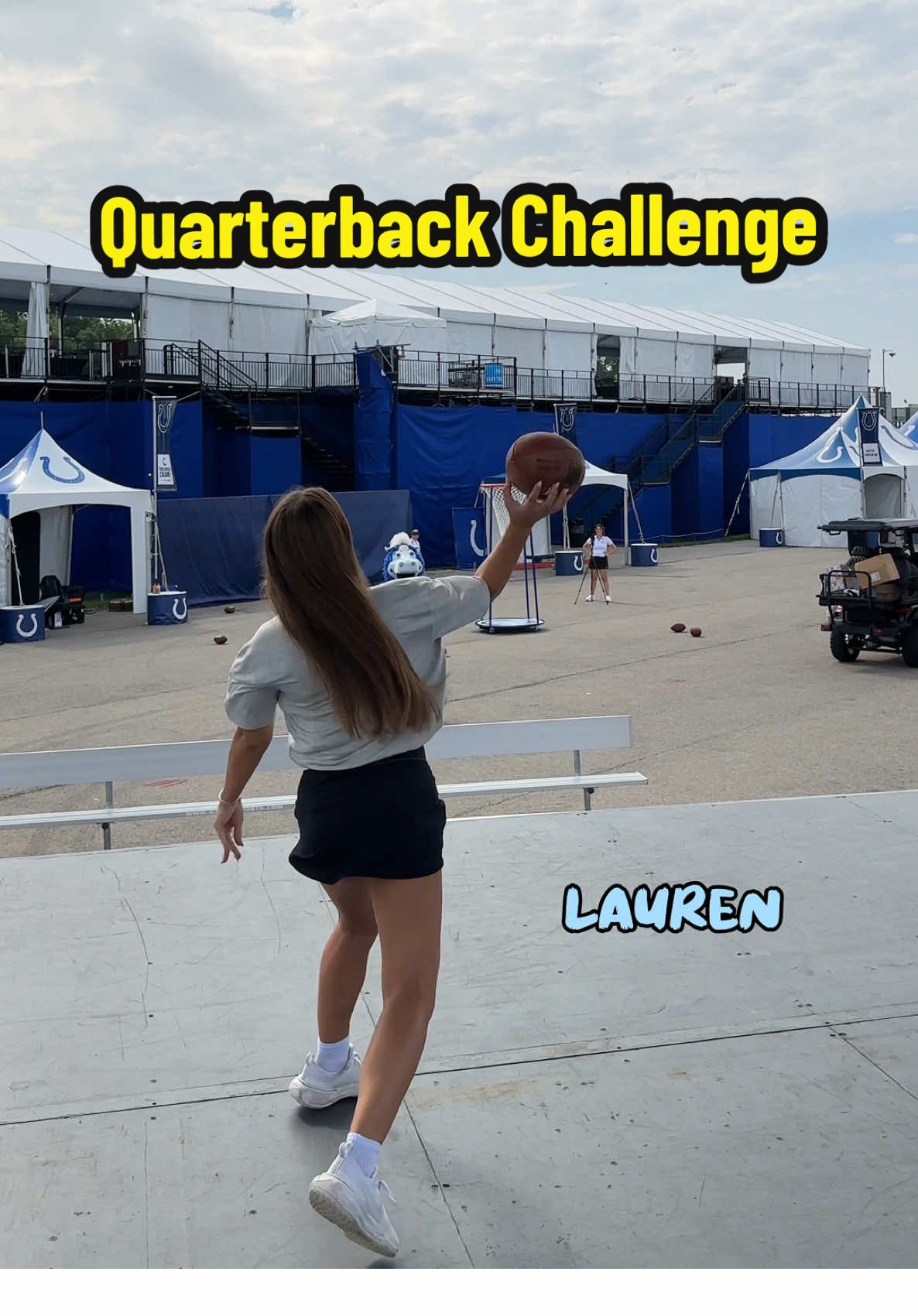 Who will throw it in the basket from the stage??👀 #familygamenight #nfl #quarterback #football #trickshot 