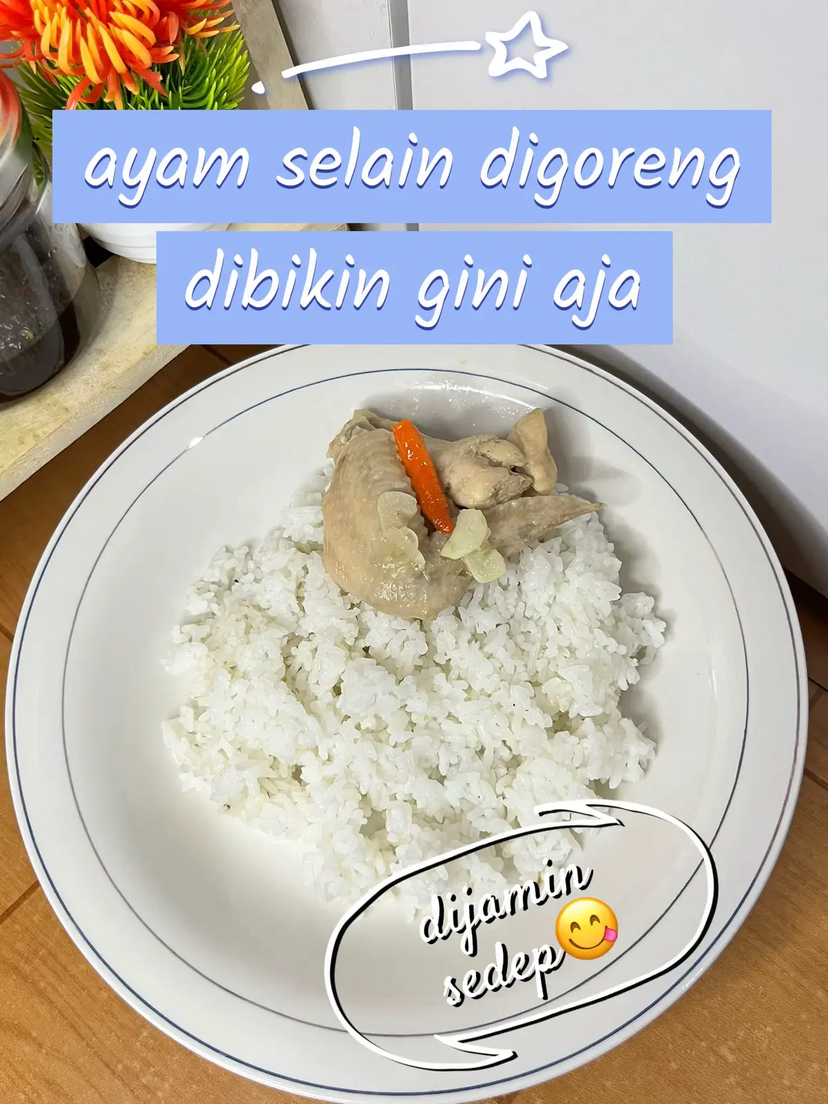 ga tau namanya, cuma pake bumbu yang ada di kos  kalian slide ajaa dan selamat mencoba😋😆🥰 #makanan #ayam #magiccom #anakkost #fyp 