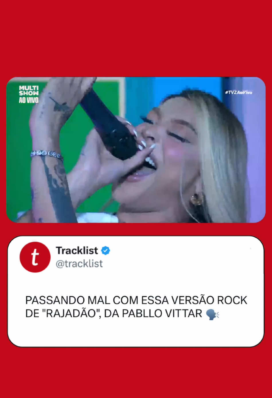 E a Pabllo Vittar que fez uma versão rock de 