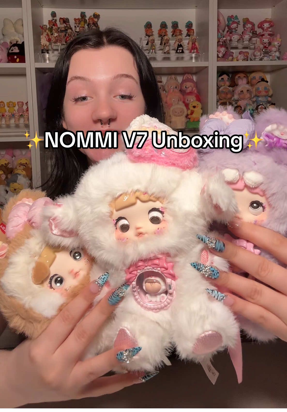 Unboxed this absolute sweetheart from the Nommi V7 - A Bite of Sweetheart series 💕🍒 She’s so soft and detailed I could cry 😭 You can shop this exact one through the cart above my name on TikTok Shop! 💌 #NommiV7 #ABiteOfSweetheart #TikTokShopFinds #blindboxunboxing #unboxingvideo 