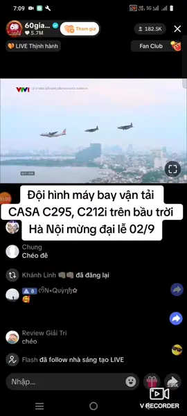 Đội hình máy bay vận tải CASA 295 và C212i trên bầu trời Hà Nội mừng đại lễ 80 năm quốc khánh nước cộng hòa xã hội chủ nghĩa Việt Nam, 02/9/1945 02/9/2025#a80 #quockhanh2025 #casa 