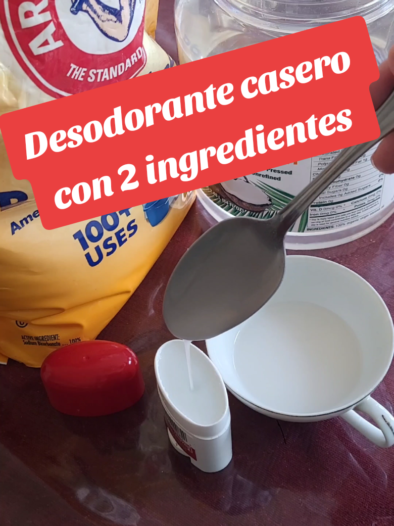 Desodorante casero natural con 2 ingredientes para manchas y mal olor #desodorantecasero 