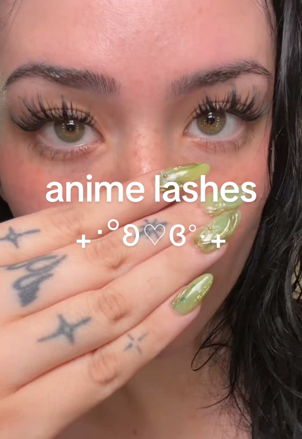 side spike lashes #animelashes #clusterlashes #diylashextensions #mangalashes 