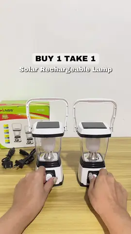 BUY 1 TAKE 1 Solar Rechargeable Lamp Grabe ganda ng quality neto! Sobrang lakas pa ng ilaw perfect din talaga to kapag laging brownout sa lugar nyo😩💯 #emergencylamp #nssrechargeablesolarlamp #solarlamp #lamp #rechargeablelamp #nss #buy1take1solarlamp 