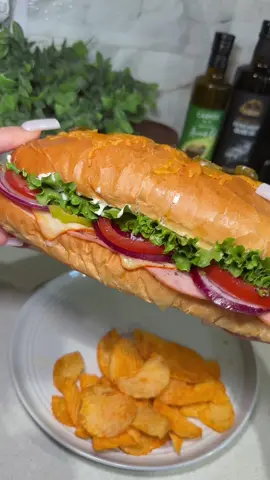 Honey Ham & Cracked Pepper Turkey Sub Sandwich 🥖 • French Bread Loaf • Pepper Jack Cheese • Muenster Cheese • Honey Ham • Cracked Pepper Turkey • Green Leaf Lettuce  • Red Onion • Tomatoes  • Salt & Pepper • Vinegar & Oil • Oregano  • Mayonnaise • Mustard  #sandwich #DinnerIdeas #fypage #EasyRecipes #sandwichrecipe #quickdinner #lunchideas 