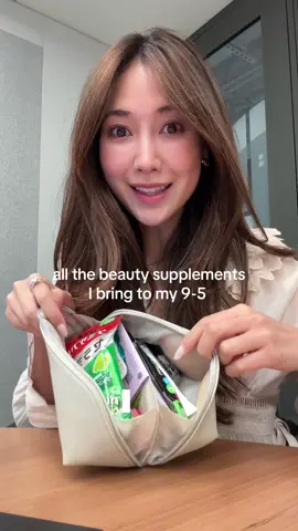 all the beauty supplements I bring to work 