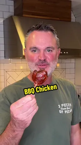 BBQ Chicken is always a good idea!  Tonight we smoked drumsticks cut  into lollipops.  Seasoned with Meat Church Holy Gospel then finished with sauce on the Traeger at 275 for just under 2 hours total time.  Hope you had a safe Labor Day weekend! #bbqchicken #chicken #3piecesofpecan #fyp 