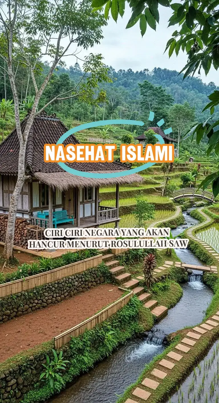 1. Negara Menindas rakyat dengan mengambil pajak yang besar 2. Hukum tajam ke bawah tapi tumpul keatas 3. Jabatan diberikan kepada yang bukan ahlinya 4. Rakyat diam ketika Penguasa dzolim 5. Ketimpangan sosial yang dibiarkan Menurut ajaran Rasulullah SAW, ciri-ciri negara yang akan hancur adalah ketika banyak terjadi kemaksiatan dan kezaliman, tersebarnya kesyirikan dan penyelewengan agama, munculnya pemimpin yang buruk, dan merajalela perilaku tidak jujur dan korupsi. Berikut adalah beberapa ciri-ciri negara yang akan hancur menurut perspektif Islam, berdasarkan hadis-hadis Nabi Muhammad SAW:  Kemaksiatan dan Kezaliman Merajalela: Akan datang masa ketika banyak perbuatan maksiat dan kezaliman terjadi secara terang-terangan, dan para pembuat kezaliman dibela. Penyebaran Kesyirikan dan Penyelewengan Agama: Masyarakat akan cenderung menyekutukan Allah dan melakukan penyelewengan dalam ajaran agama, serta membiarkan hal-hal yang dilarang. Pemimpin yang Buruk: Akan muncul pemimpin yang buruk, zalim, dan tidak memiliki kemampuan untuk memimpin umat dengan baik. Perilaku Tidak Jujur dan Korupsi: Korupsi dan perilaku tidak jujur akan merajalela, bahkan di kalangan orang-orang terpandang. Perpecahan dan Pertikaian: Akan terjadi banyak perselisihan, perpecahan, dan pertikaian di antara umat, yang menyebabkan negara menjadi tidak stabil. Munculnya Banyak Pezina dan Peminum Khamar: Perzinaan dan minum minuman keras akan menjadi umum dan diterima oleh masyarakat. Banyaknya Gempa Bumi dan Tsunami: Secara fisik, akan banyak terjadi bencana alam seperti gempa bumi dan tsunami. Ciri-ciri ini menunjukkan sebuah peradaban yang kehilangan nilai-nilai moral dan keimanan, yang pada akhirnya akan menyebabkan kehancurannya. @nasangha2  #nasehatislami #rosulullah  #ceramah #negara #makmur 