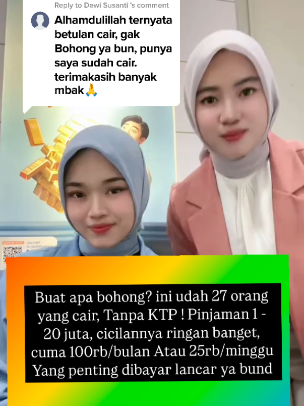 sudah banyak testi dari nasabah baru kami ya bund dan sudah pada cair semua Alhamdulillah 🙏🏻😍 #pinjamanuang #pinjamankoperasi #pinjamancepat #pinjamanterbaru2025 #videotrending 