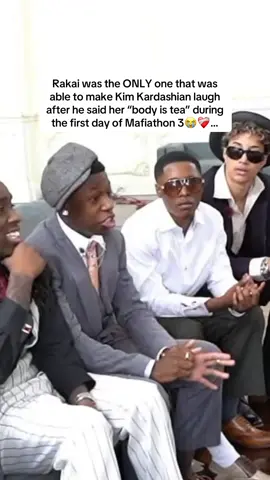 Rakai was the ONLY one that was able to make Kim Kardashian laugh after he said her “body is tea” during the first day of Mafiathon 3😭❤️‍🩹… #rakai #kaicenat #mafiathon3 #kimkardashian