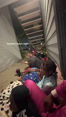 Outdoor movie night apartment edition