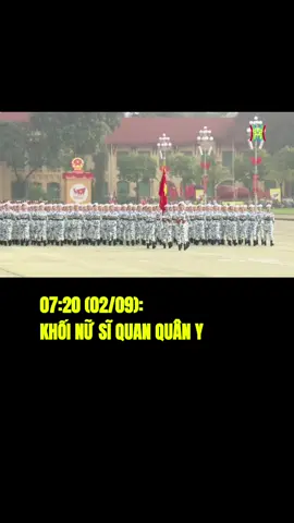 07:20 (02/09): Khối nữ sĩ quan Quân y Khắc ghi lời Bác Hồ dạy “Người thầy thuốc giỏi đồng thời phải là người mẹ hiền”; những nữ sĩ quan Quân y đã làm việc quên mình, xông pha trong mưa bom, bão đạn, cứu chữa bộ đội và nhân dân, khắc phục thiên tai, thảm họa, phòng chống dịch bệnh, lập nhiều thành tích đặc biệt xuất sắc. Với khát vọng cống hiến, các nữ sĩ quan Quân y hôm nay không ngừng tu dưỡng, học tập nâng cao trình độ mọi mặt, hết lòng phụng sự Tổ quốc, phục vụ Nhân dân. #kientiger #viral #dieubinha80 #dieuhanha80 #quockhanh2thang9  