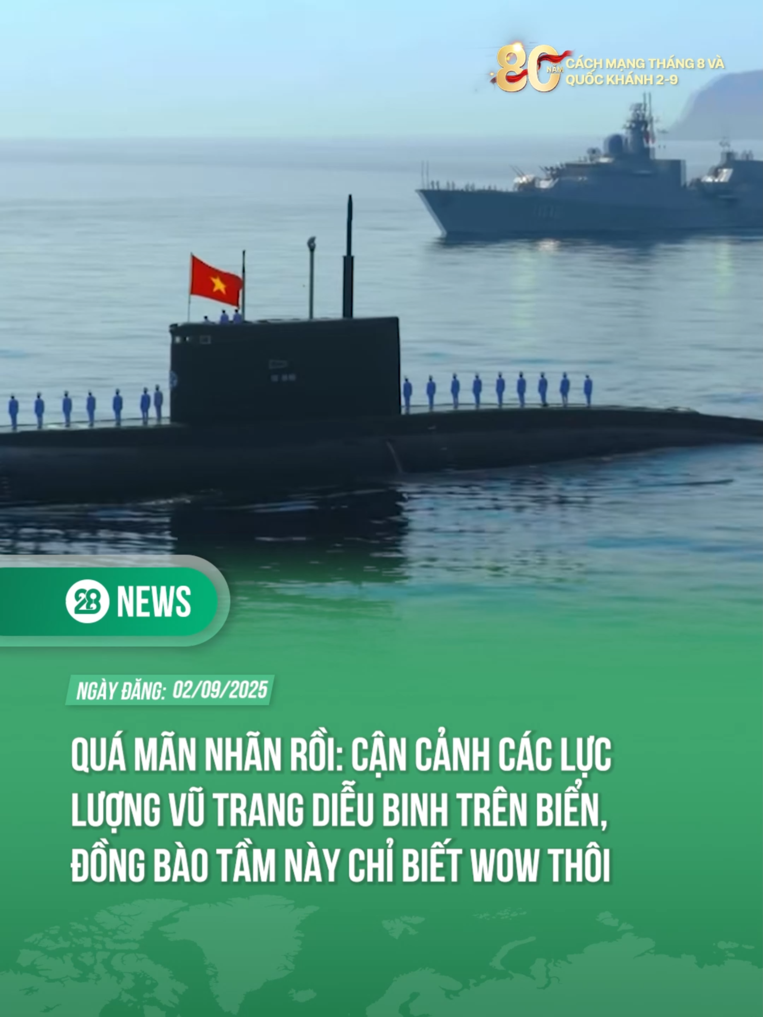 CẬN CẢNH CÁC LỰC LƯỢNG VŨ TRANG DIỄU BINH TRÊN BIỂN, ĐÚNG LÀ TUYỆT ĐỐI ĐIỆN ẢNH, YÊU TỔ QUỐC ♥️ #theanh28 #tiktoknews #theanh28news #TWĐ #TuhaoVietNam #A80