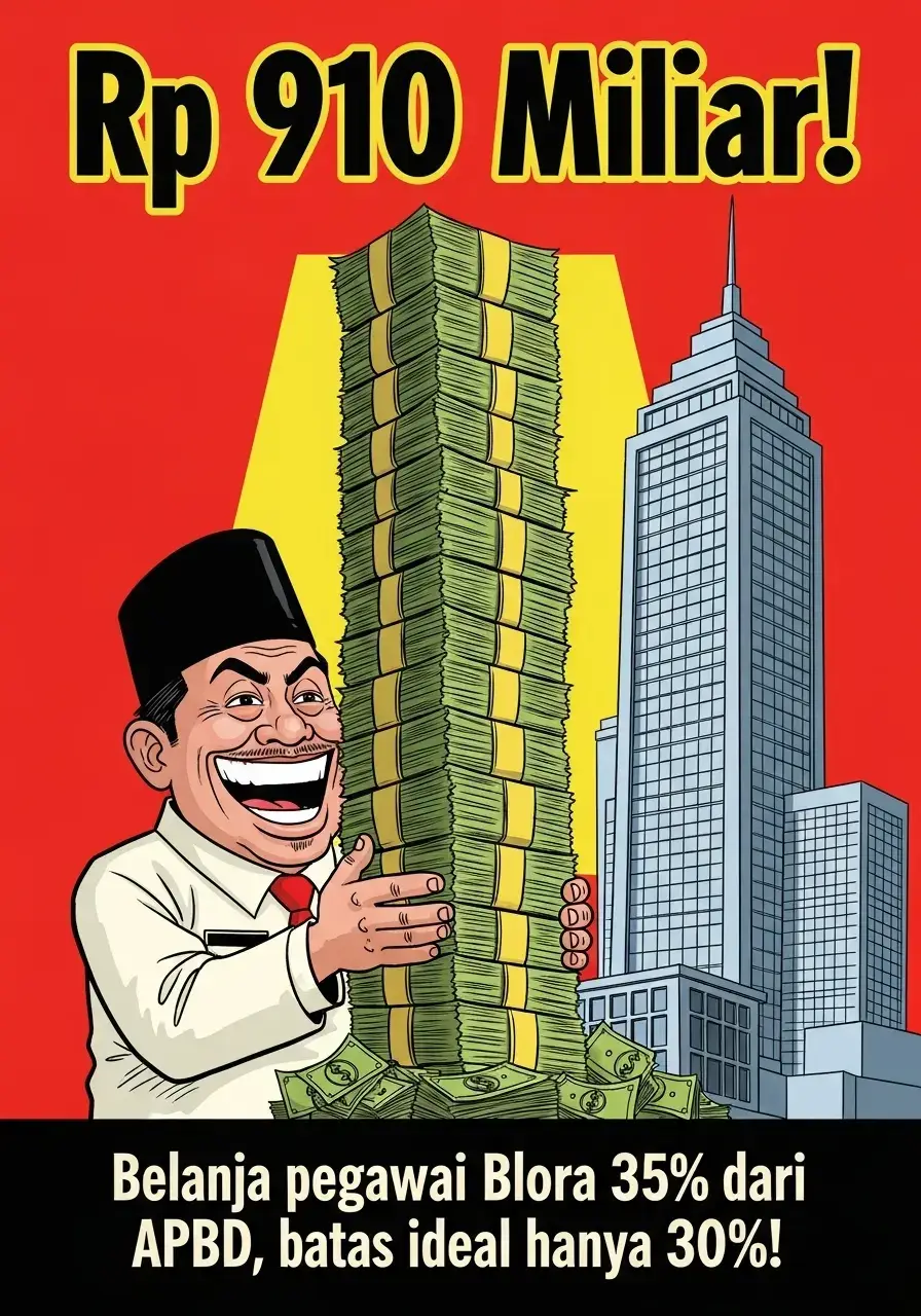 💸 Rp 910 Miliar buat gaji pegawai? 📊 Aturan maksimal 30%, tapi Blora tembus 35%! 😅 🚧 Jalan bolong, sekolah rusak… uangnya ke mana? 💰 Gaji dulu, pembangunan belakangan 🤭 📈 Rata-rata nasional: 37% buat gaji, banyak daerah bahkan tembus 50–70%! 😱 📉 Target pemerintah: tekan ke 30%, sisanya buat jalan & sekolah! ⏳ UU kasih waktu 5 tahun untuk beresin anggaran biar pembangunan nggak keteteran! #Blora #APBD #blora24jam  #blora_jateng  #EfisiensiAnggaran 