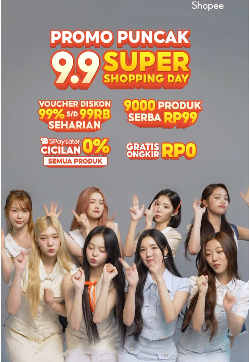 Lucu banget yaa adik-adik Mimin @Hearts2Hearts 😍😍 Sobat Shopee, PROMO PUNCAK Shopee 9.9 Super Shopping Day mulai duluan 8 SEP | 20:00 WIB!  Ada Voucher Diskon 99% s/d 99RB Seharian, SPayLater Cicilan 0% Semua Produk, 9.000 Produk Serba RP99, & Gratis Ongkir RP0~ 🧡