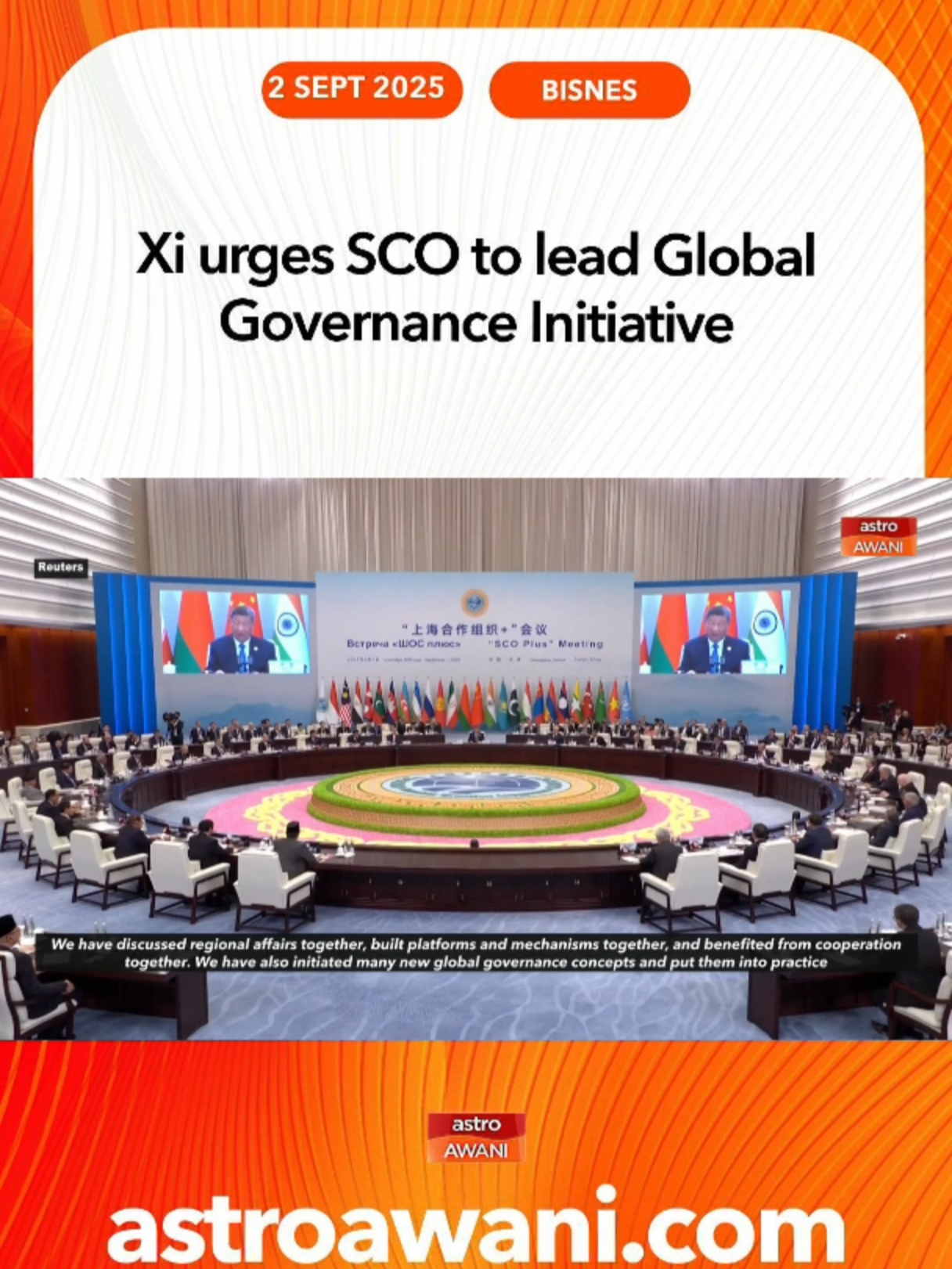 President Xi Jinping urges the Shanghai Cooperation Organization (SCO) to step up and set an example in implementing the Global Governance Initiative (GGI), highlighting its role in safeguarding peace and stability. #NiagaAWANI #AWANInews