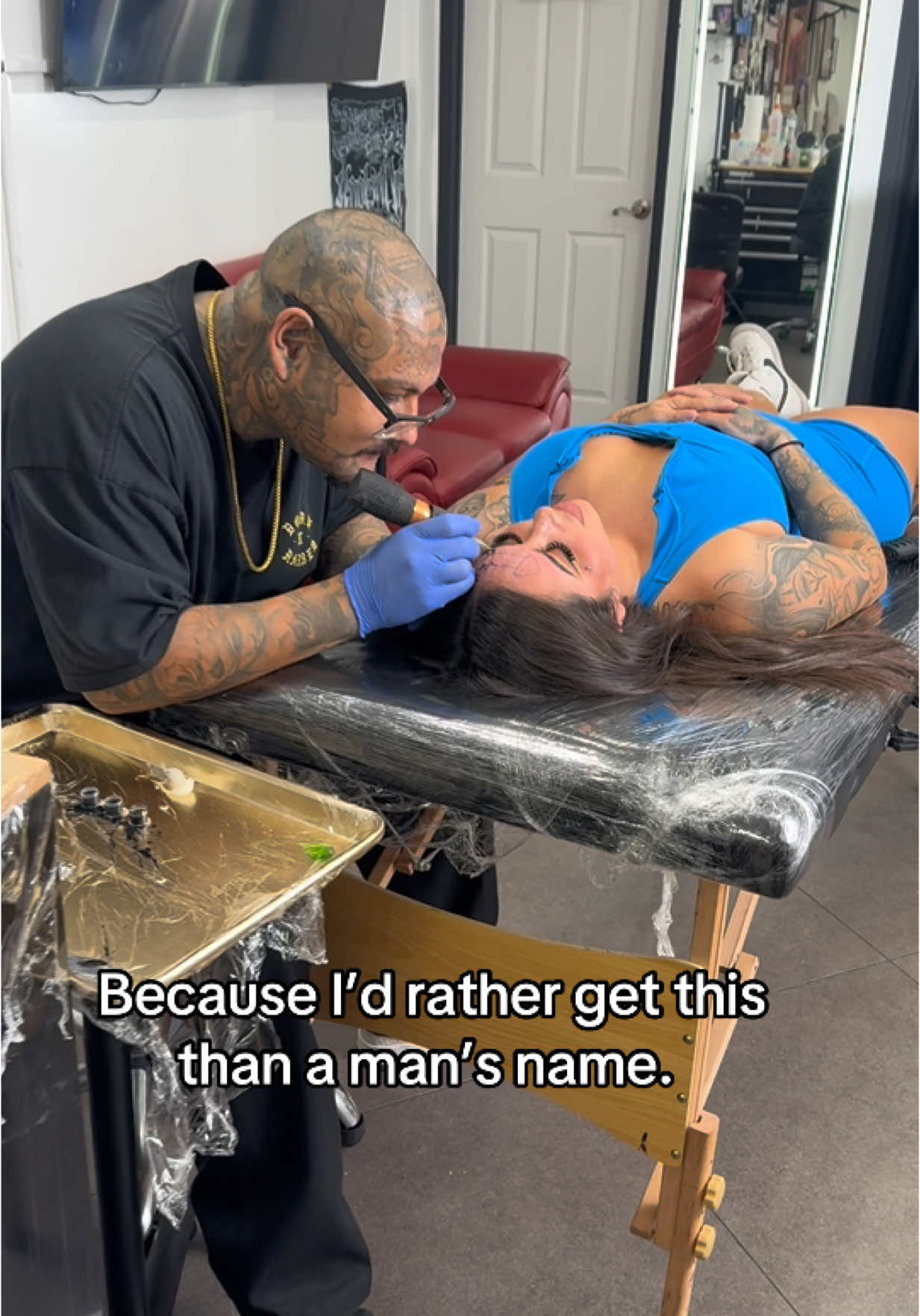 New ink just dropped #forehead #tattoo 