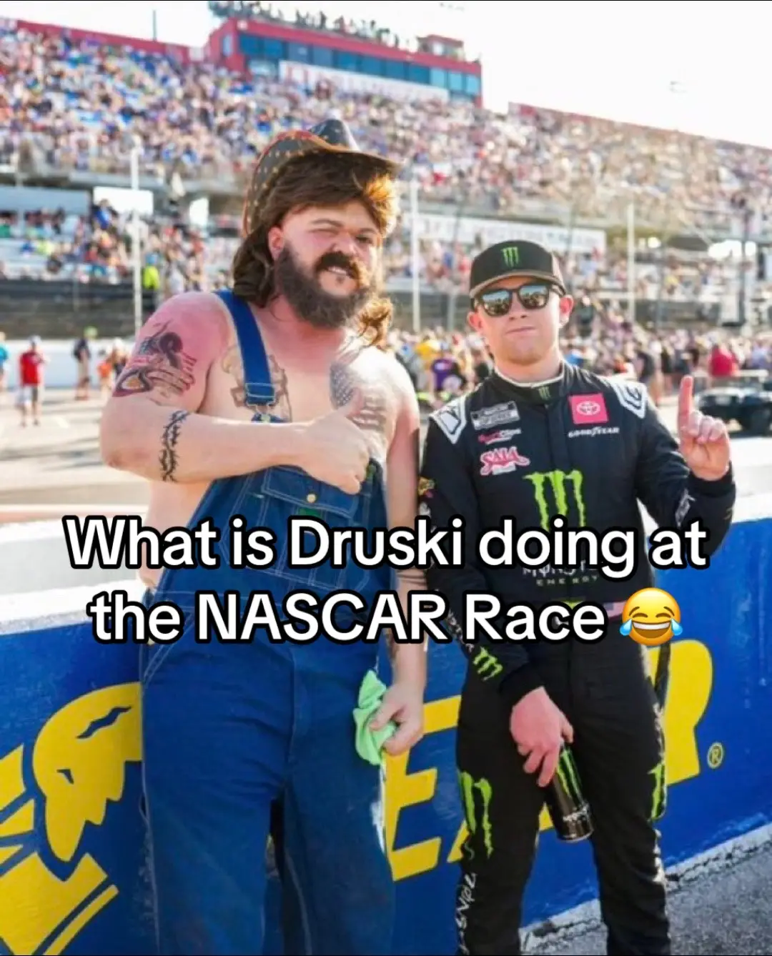 What is Druski doing 😭 #druski #nascar #nascartiktok #fyp 